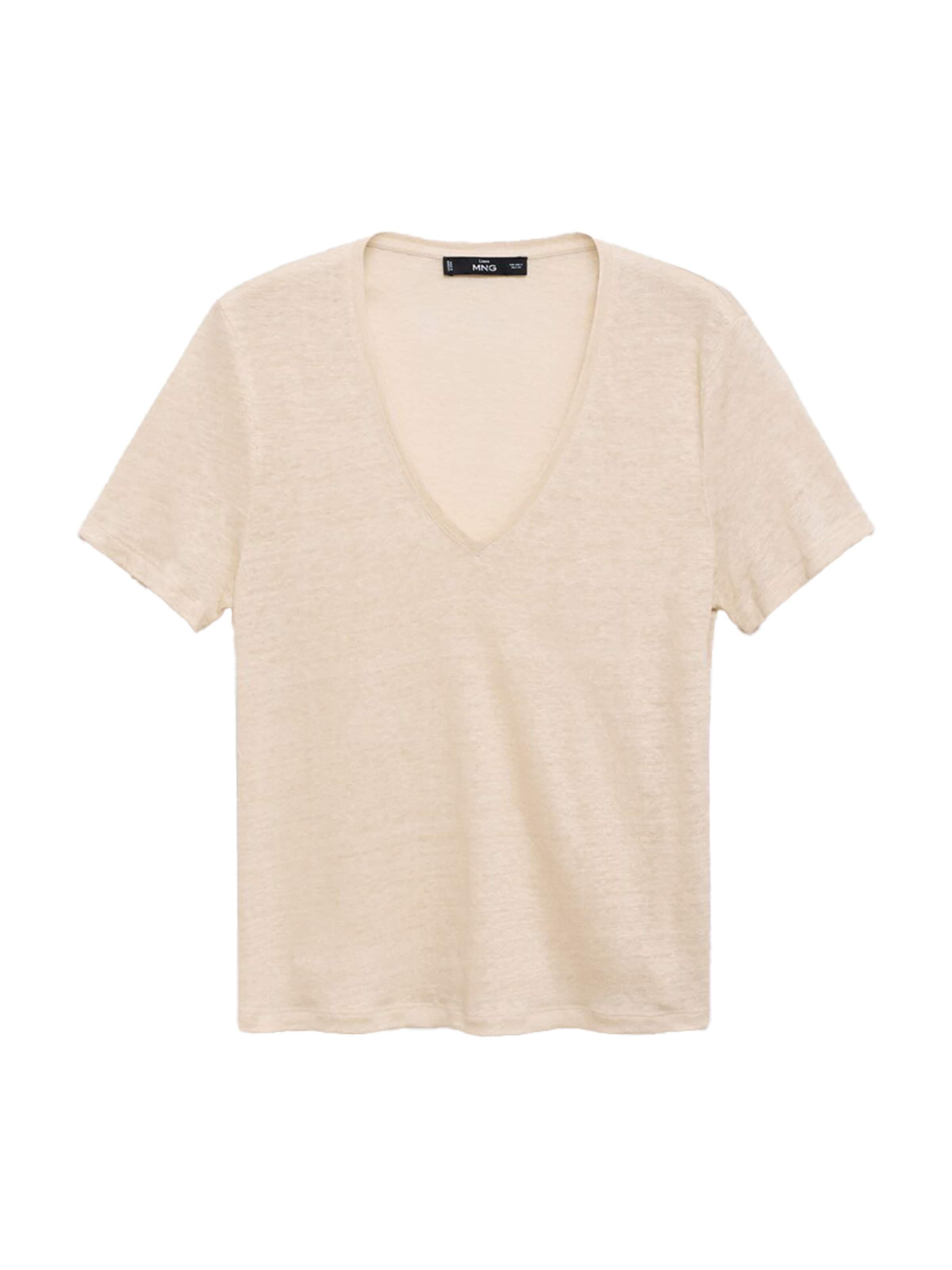 MANGO Tričko 'LINITO' - Béžová: predná strana