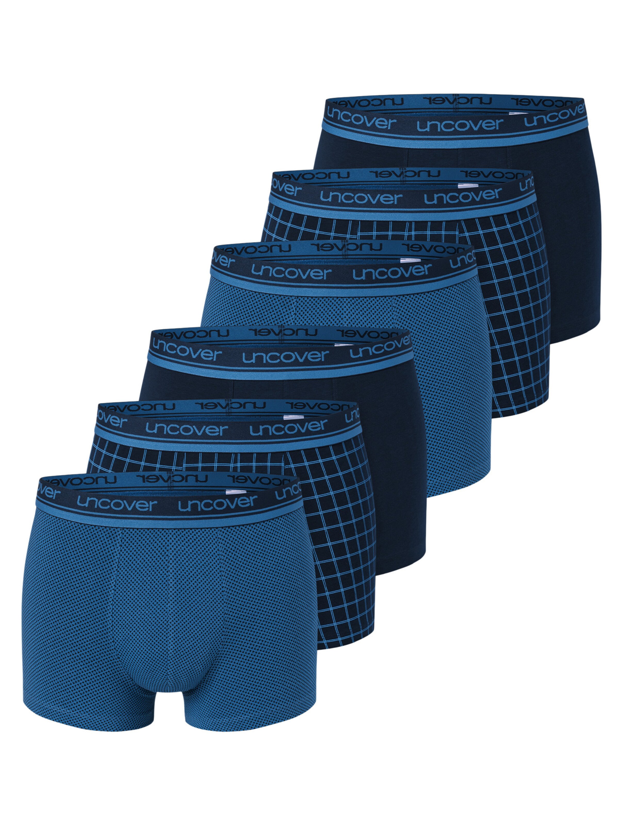 uncover by SCHIESSER Boxershorts 'Cotton' in Blauw: voorkant