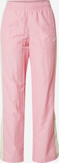 ASICS Pantalon de sport 'TIGER' en jaune pastel / rose clair / blanc, Vue avec produit