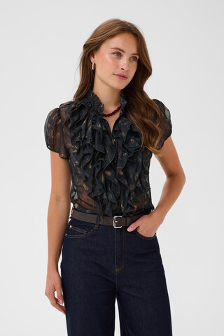 SAINT TROPEZ Blouse in Zwart: voorkant
