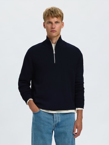SELECTED - Jersey 'TELLER' en azul: frente