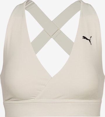 PUMA Triangel Sport bh 'Yogini' in Wit: voorkant