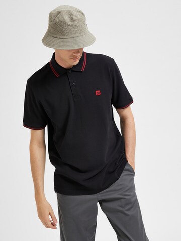 SELECTED HOMME Poloshirt 'Dante' in Schwarz