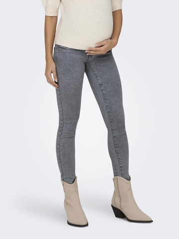 Only Maternity Skinny Jeans 'Rain' in Grey: front