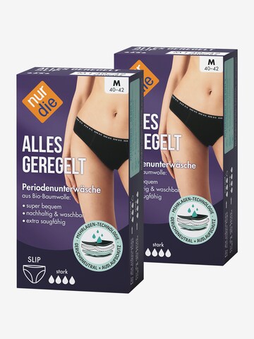 Nur Die Slip ' Alles Geregelt Menstruations-Slip stark' in Zwart