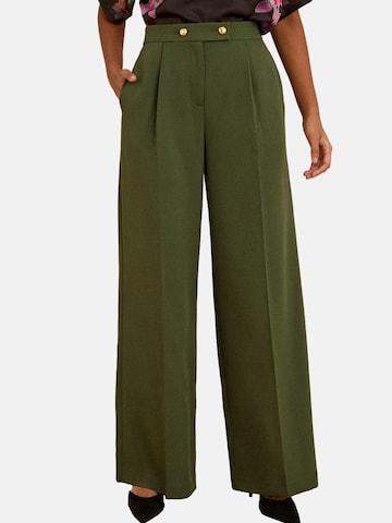 love & roses Wide Leg Hose in Grün: Vorderseite