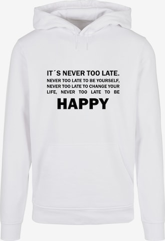 Sweat-shirt ' Never Too Late' Merchcode en blanc : devant
