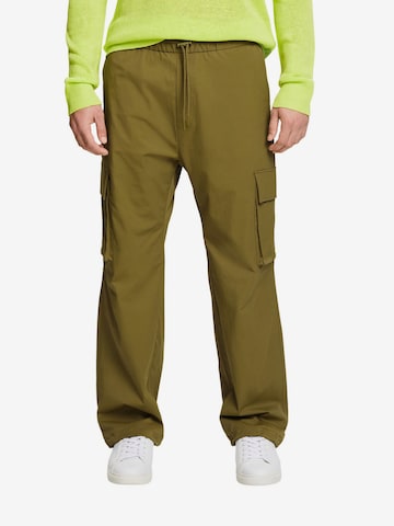Wide Leg Pantalon cargo ESPRIT en vert : devant