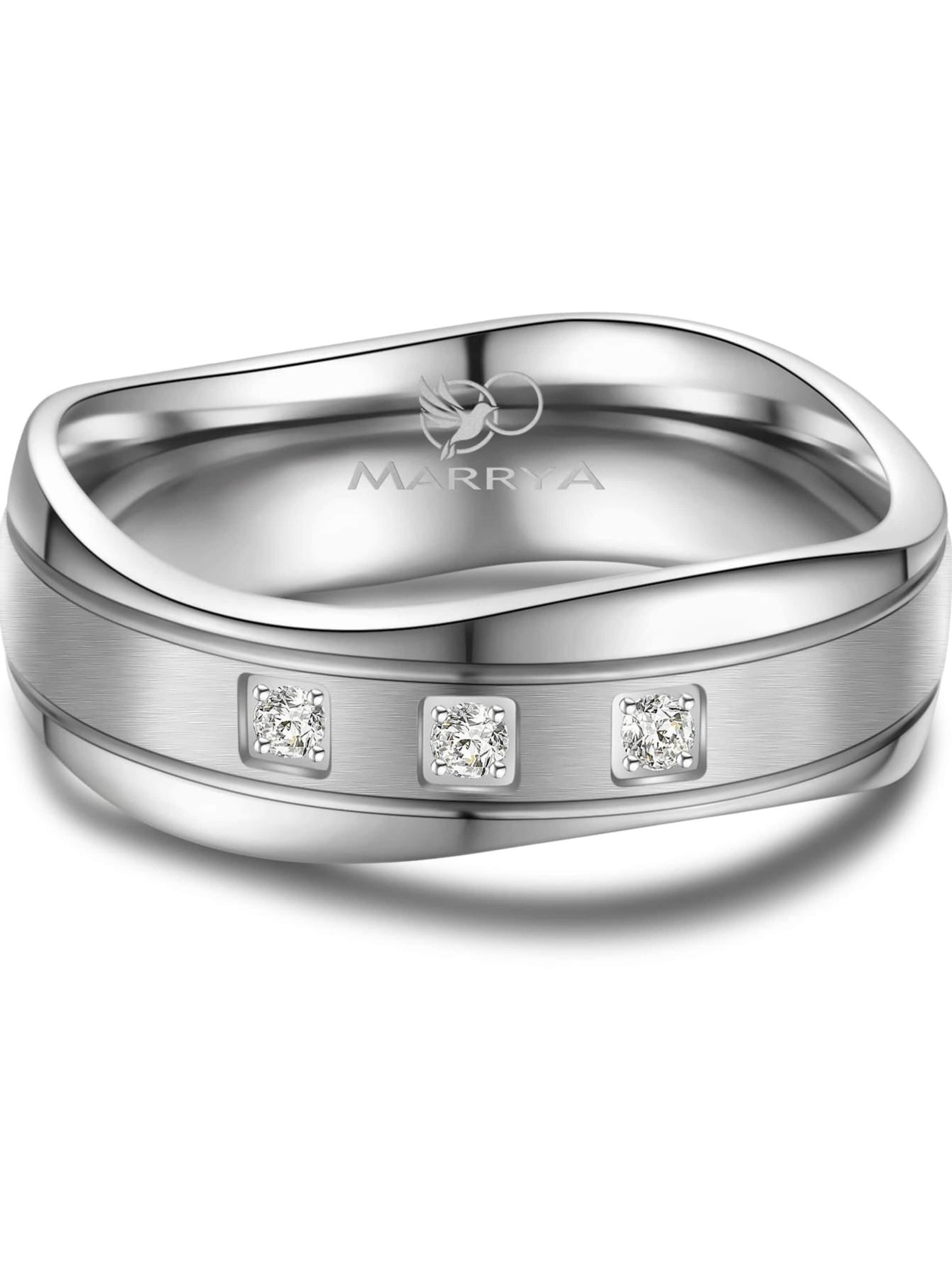MARRYA Ring 'MARRYA ES-18 Ehering aus Edelstahl - Silberfarben' in Silver