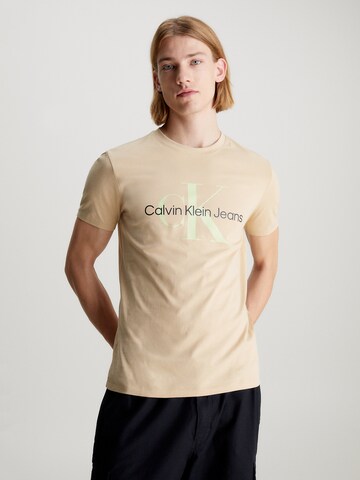 Calvin Klein Jeans T-Shirt in Beige: Vorderseite