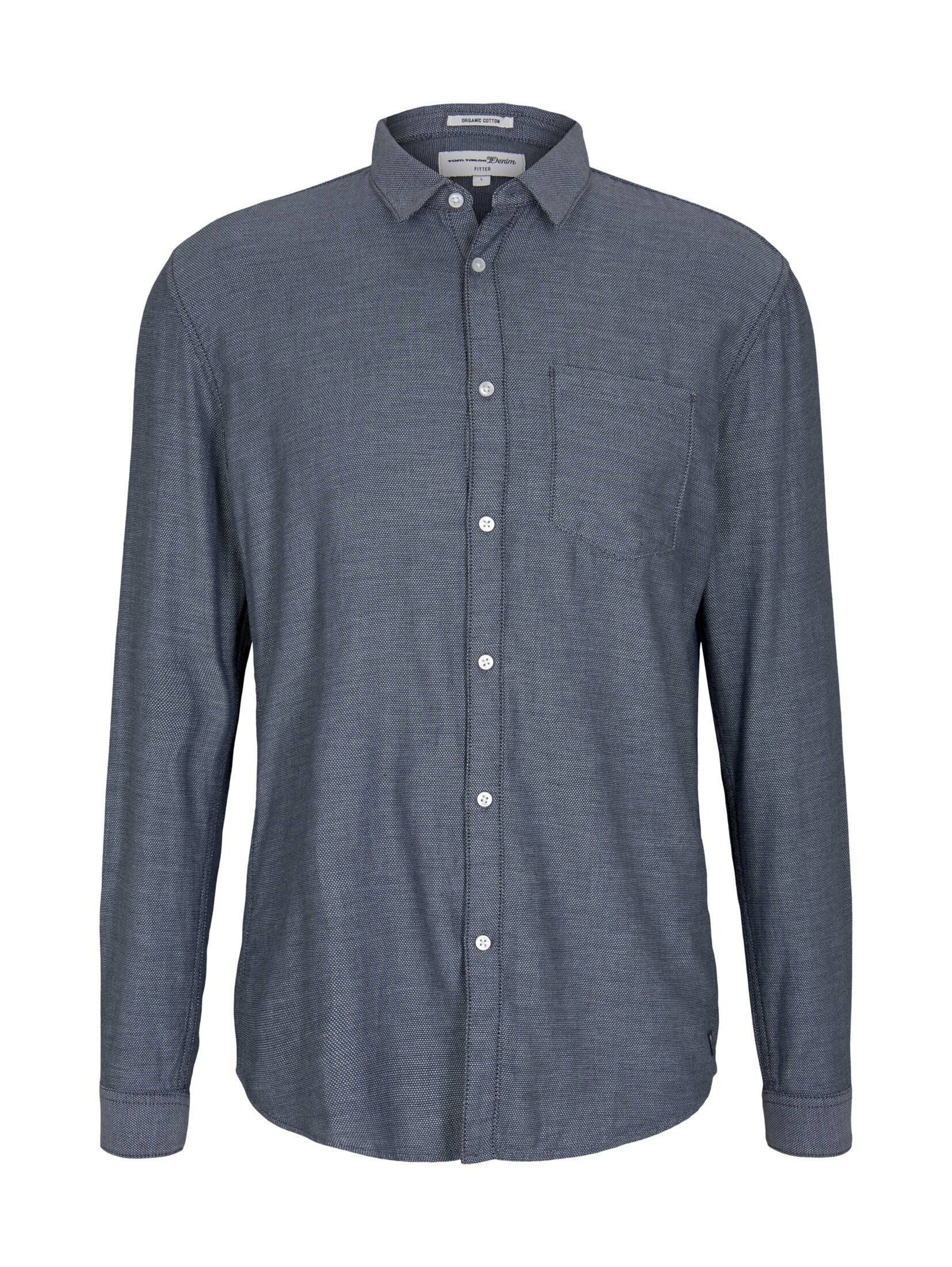 Chemise 'Faux' TOM TAILOR DENIM en bleu : devant