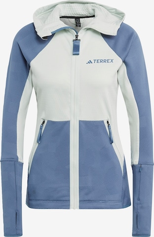 ADIDAS TERREX Functionele fleece jas 'Tech Flooce' in Blauw: voorkant