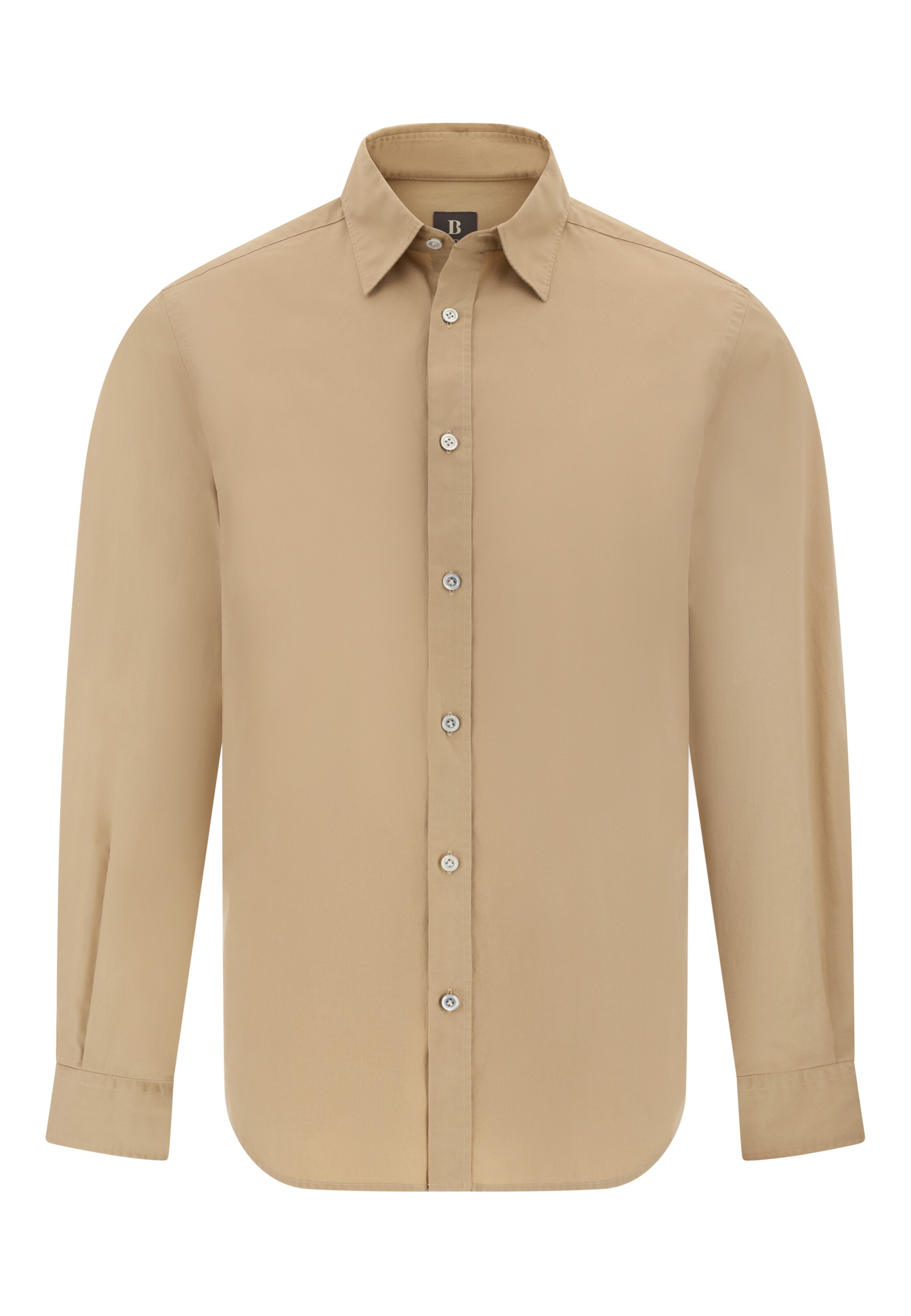 Boggi Milano Regular fit Zakelijk overhemd in Beige: voorkant