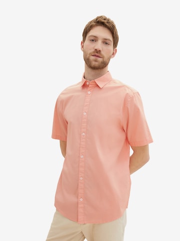 TOM TAILOR Comfort fit Button Up Shirt in Orange