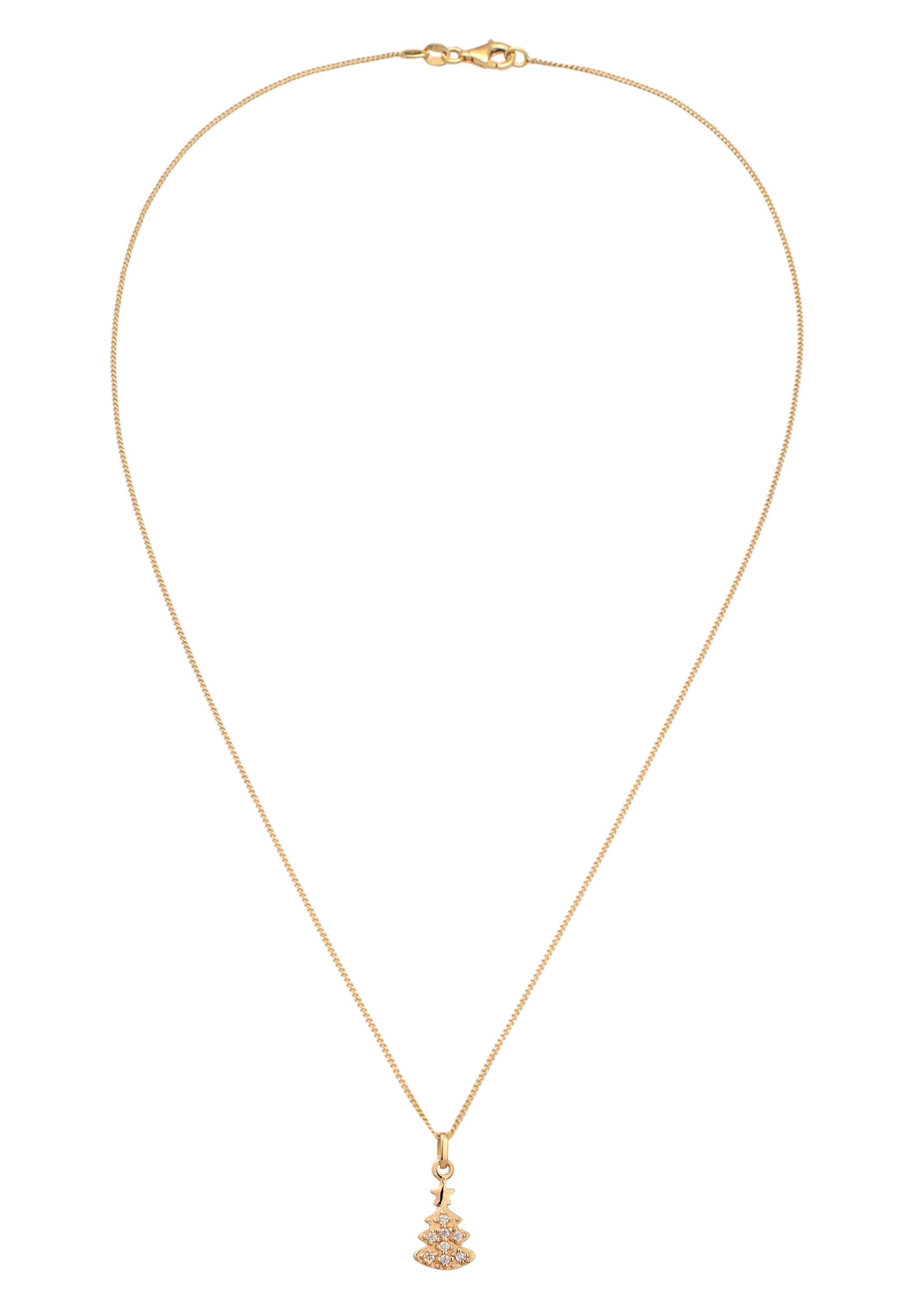 Elli DIAMONDS Halskette 'Tannenbaum' in Gold: Vorderseite