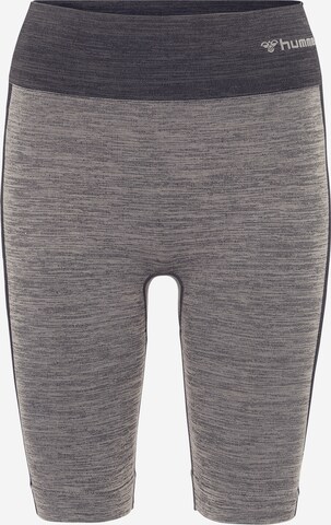 Hummel Skinny Sportbroek in Grijs: voorkant