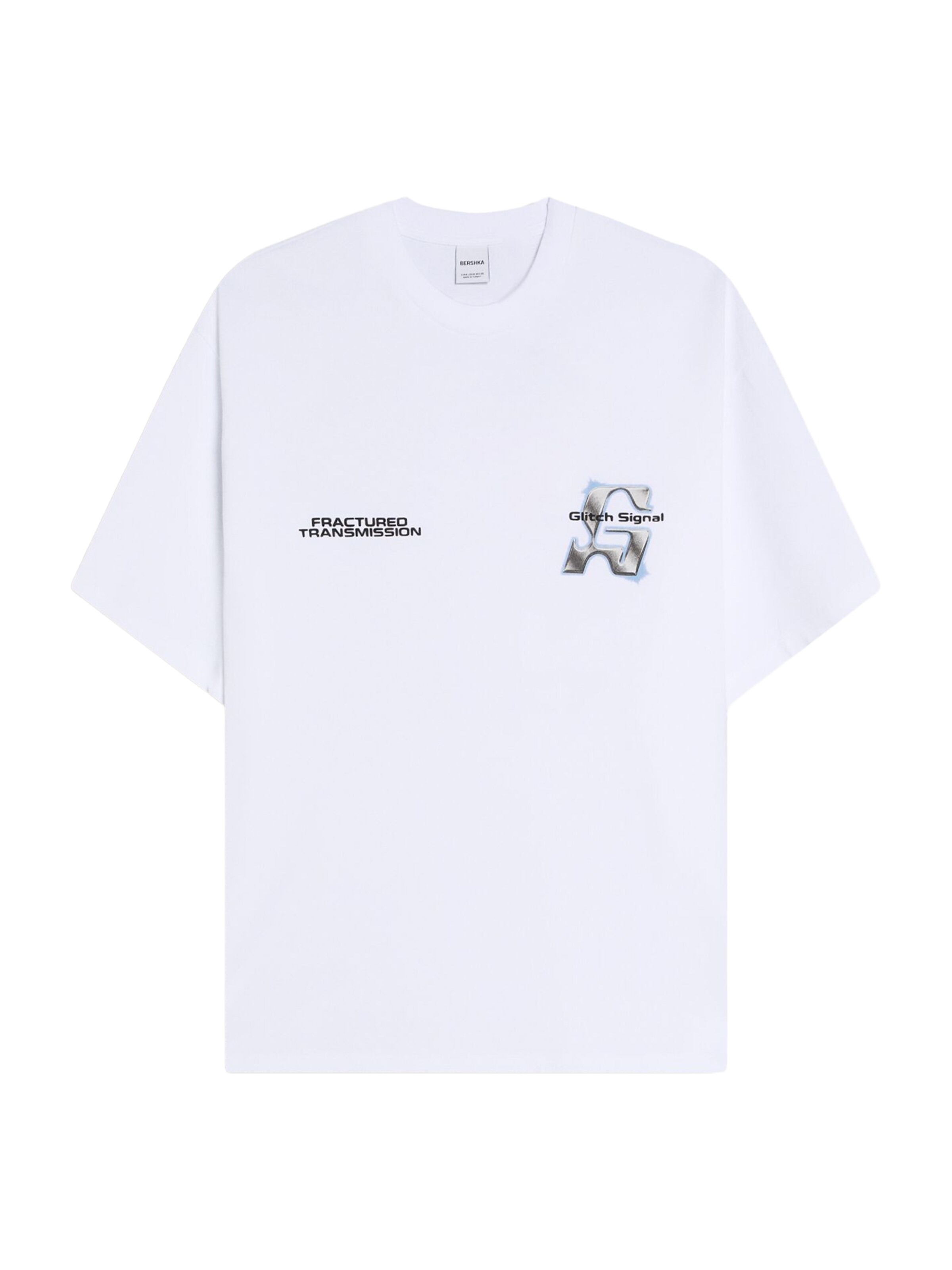 BershkaMajica - bijela boja: prednji dio