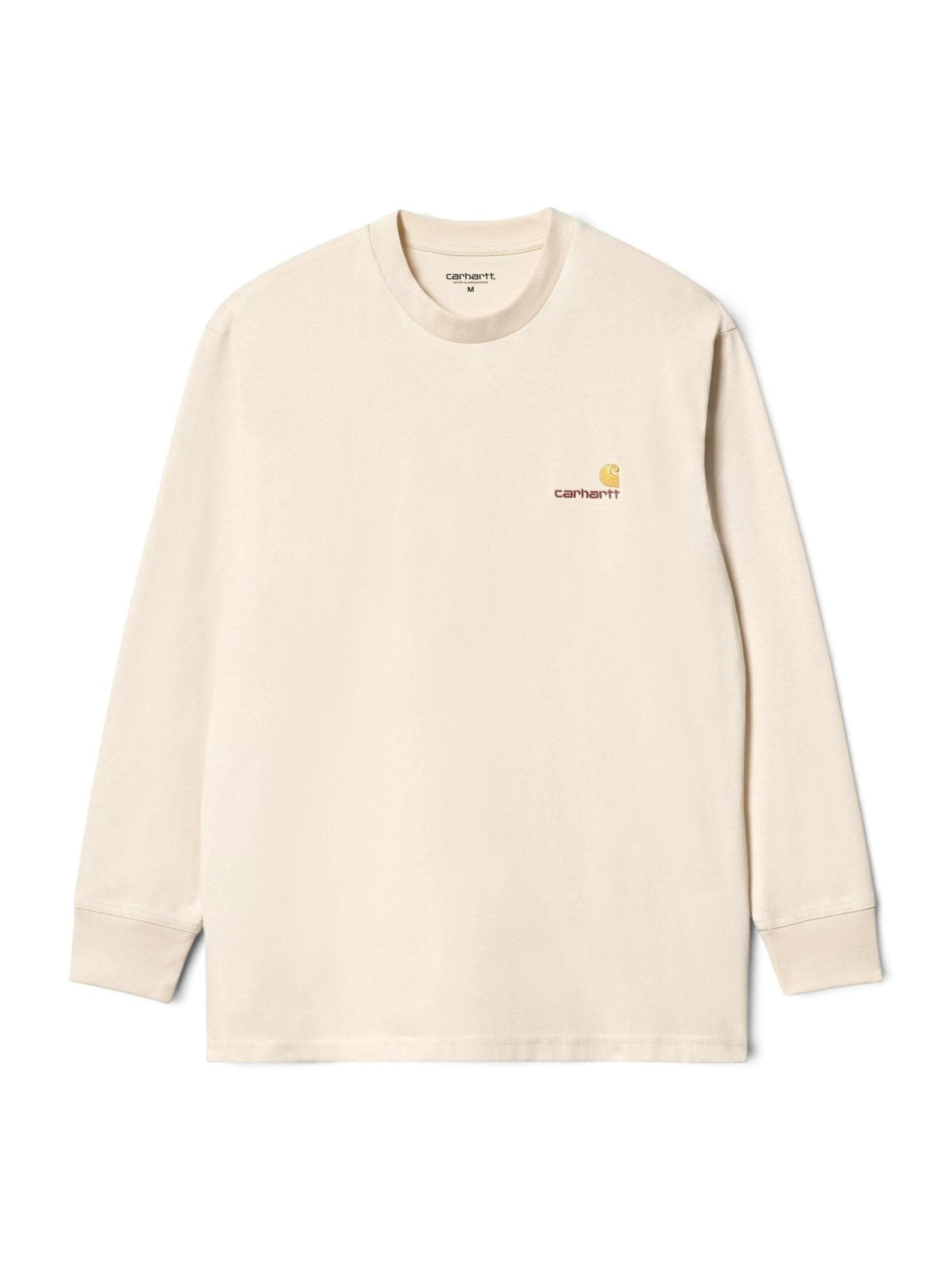 Carhartt WIP Shirt 'L/S AMERICAN SCRIPT T-SHIRT NATURAL' in Beige: front