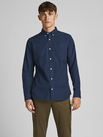 JACK & JONES Regular fit Button Up Shirt 'Brook' in Blue: front