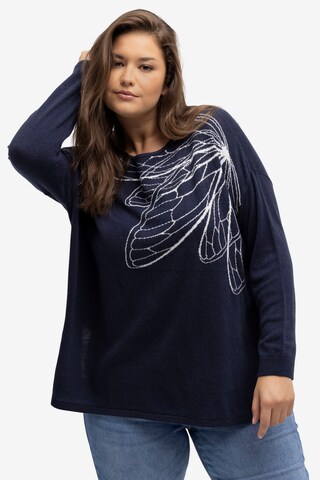 Pull-over Ulla Popken en bleu : devant