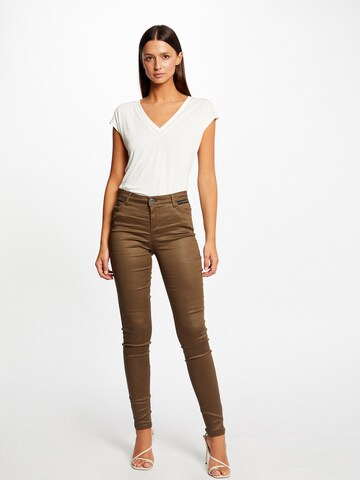 Skinny Pantalon Morgan en vert