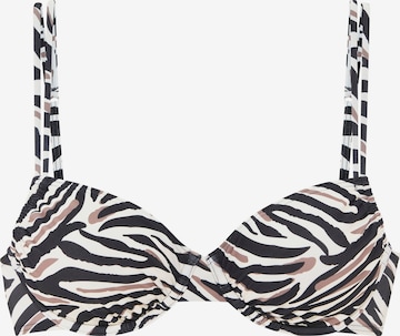 LASCANA Push-up Bikini Top in Black: front