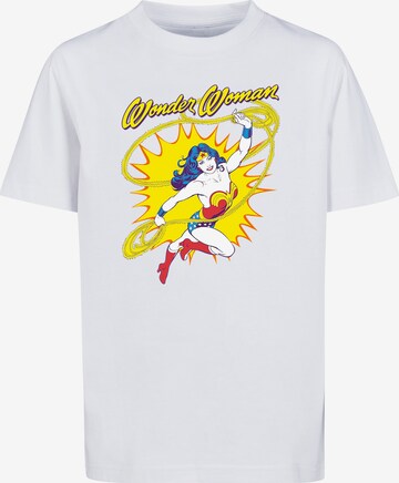 F4NT4STIC T-Shirt 'Wonder Woman Leap' in Weiß: predná strana