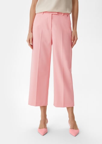 Wide Leg Pantalon à plis COMMA en rose : devant