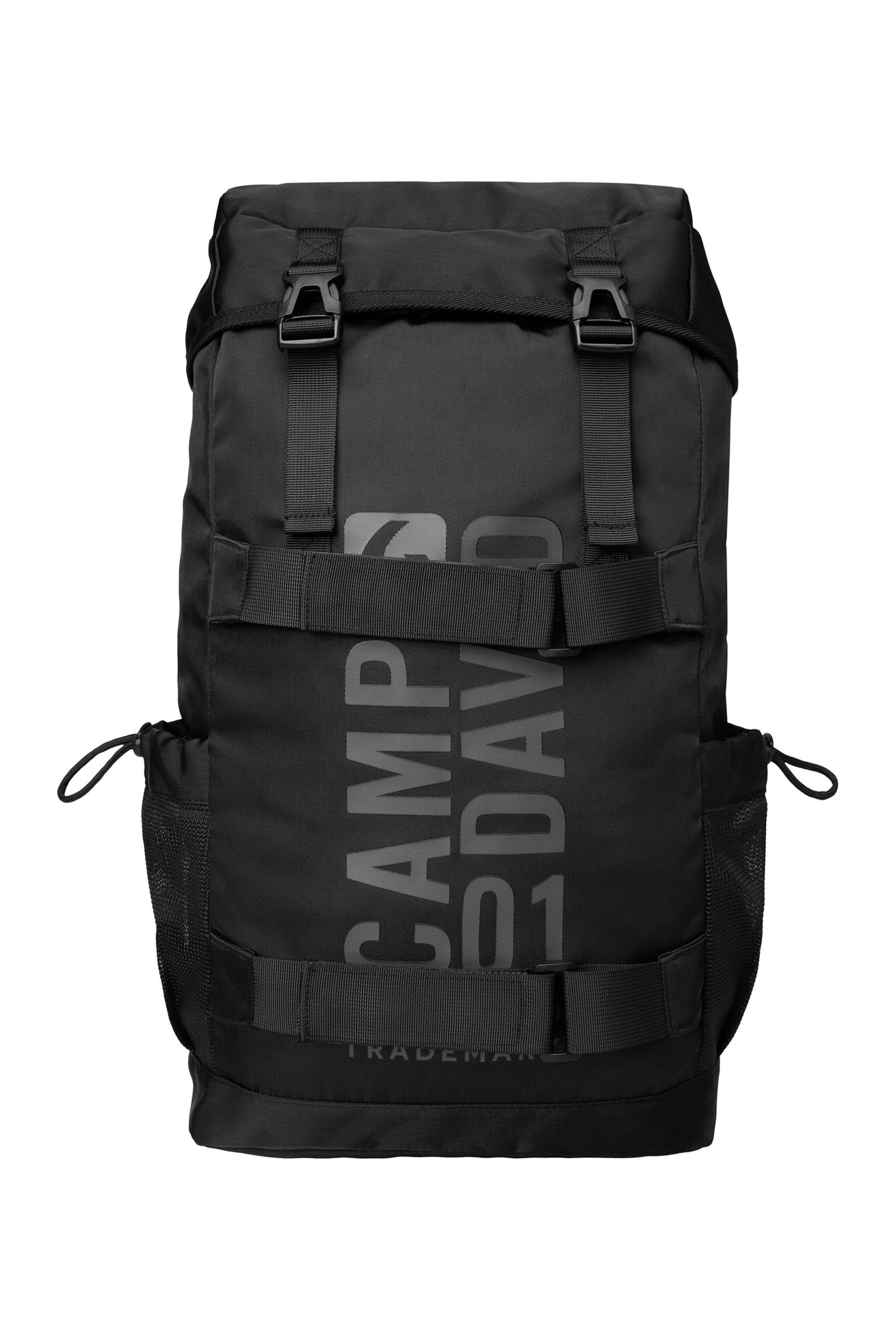 CAMP DAVID Rucksack mit Logo Design in Schwarz: Vorderseite