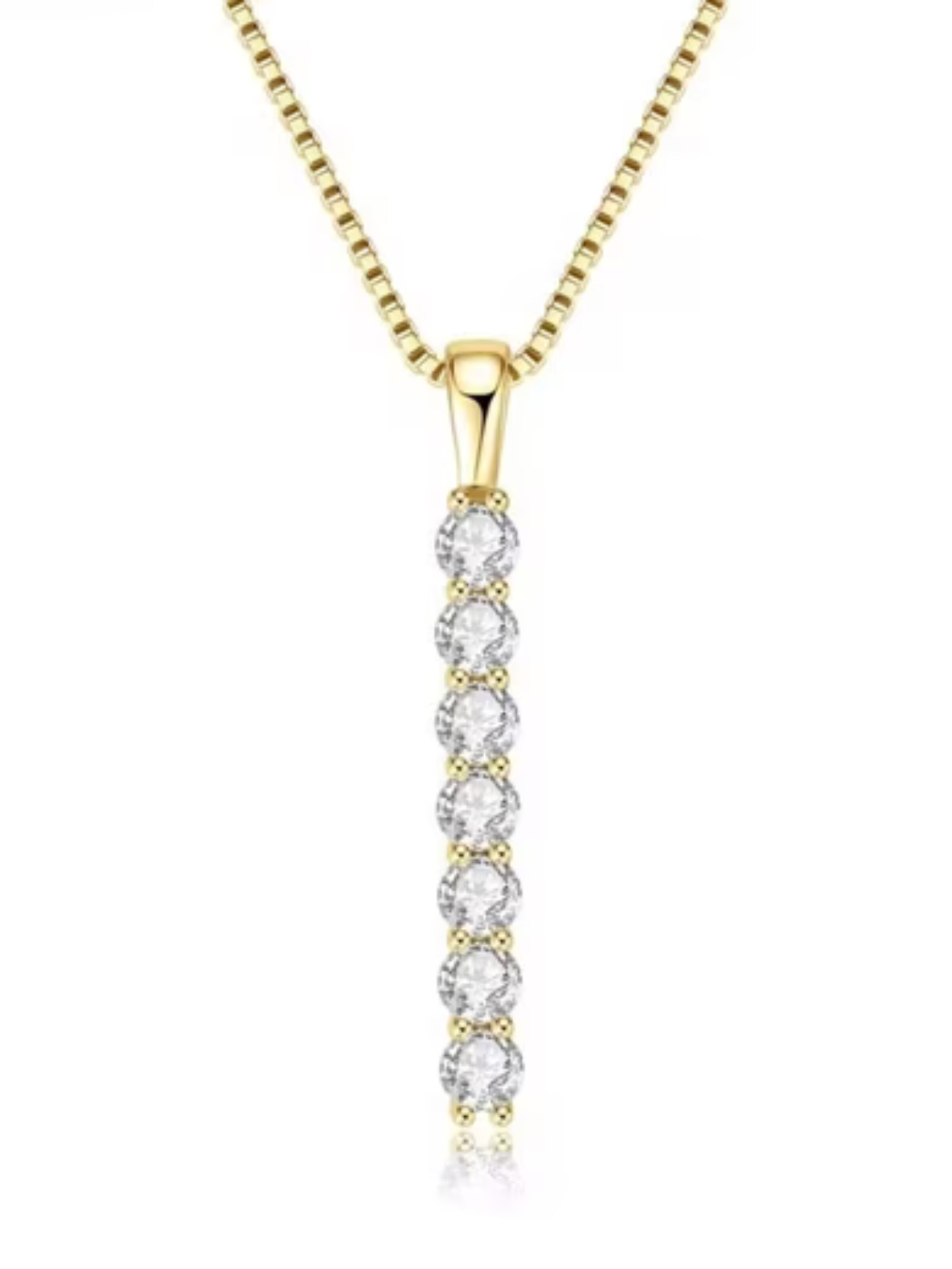 ROUGEMONT Jewellery Necklace 'Funkelnde Moissanit Halskette' in Gold: front
