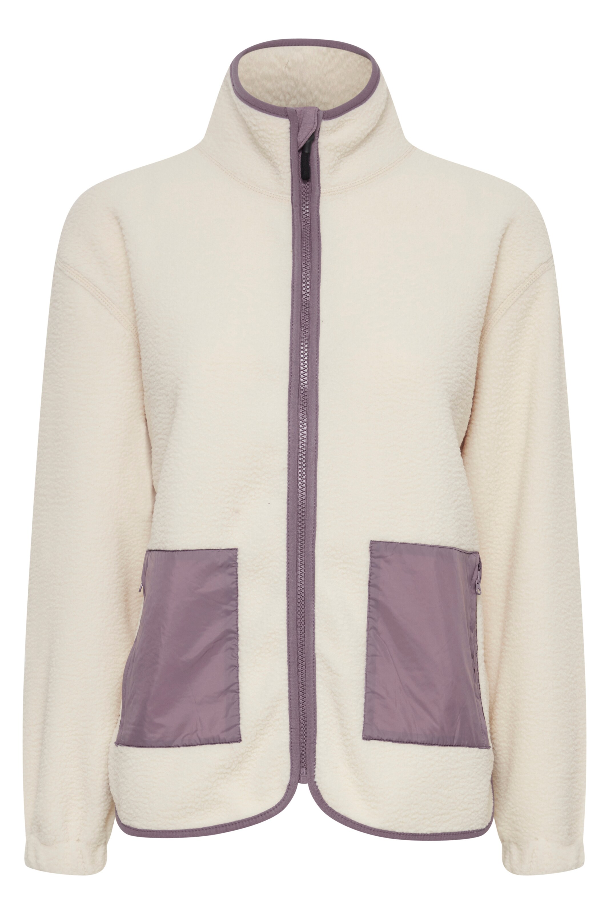 Oxmo Fleece jas 'Oxpiper' in Beige: voorkant