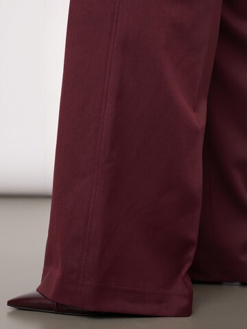 co'couture - Regular Calças ' TerryCC ' em vermelho: lateral