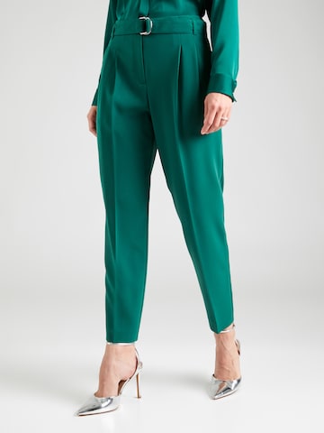 BOSS Black Regular Pleat-Front Pants 'Tapiah' in Green: front