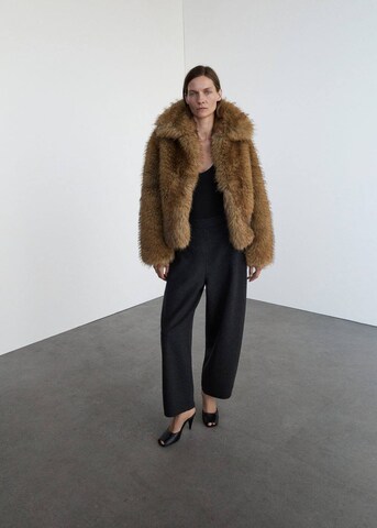 MANGO Wide leg Pants in Grey: front