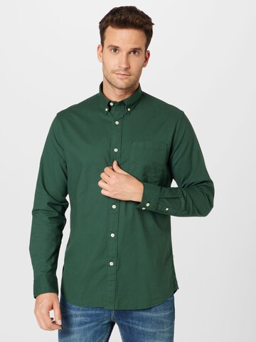 SELECTED HOMME جينز مضبوط قميص 'RICK' بلون أخضر: الأمام