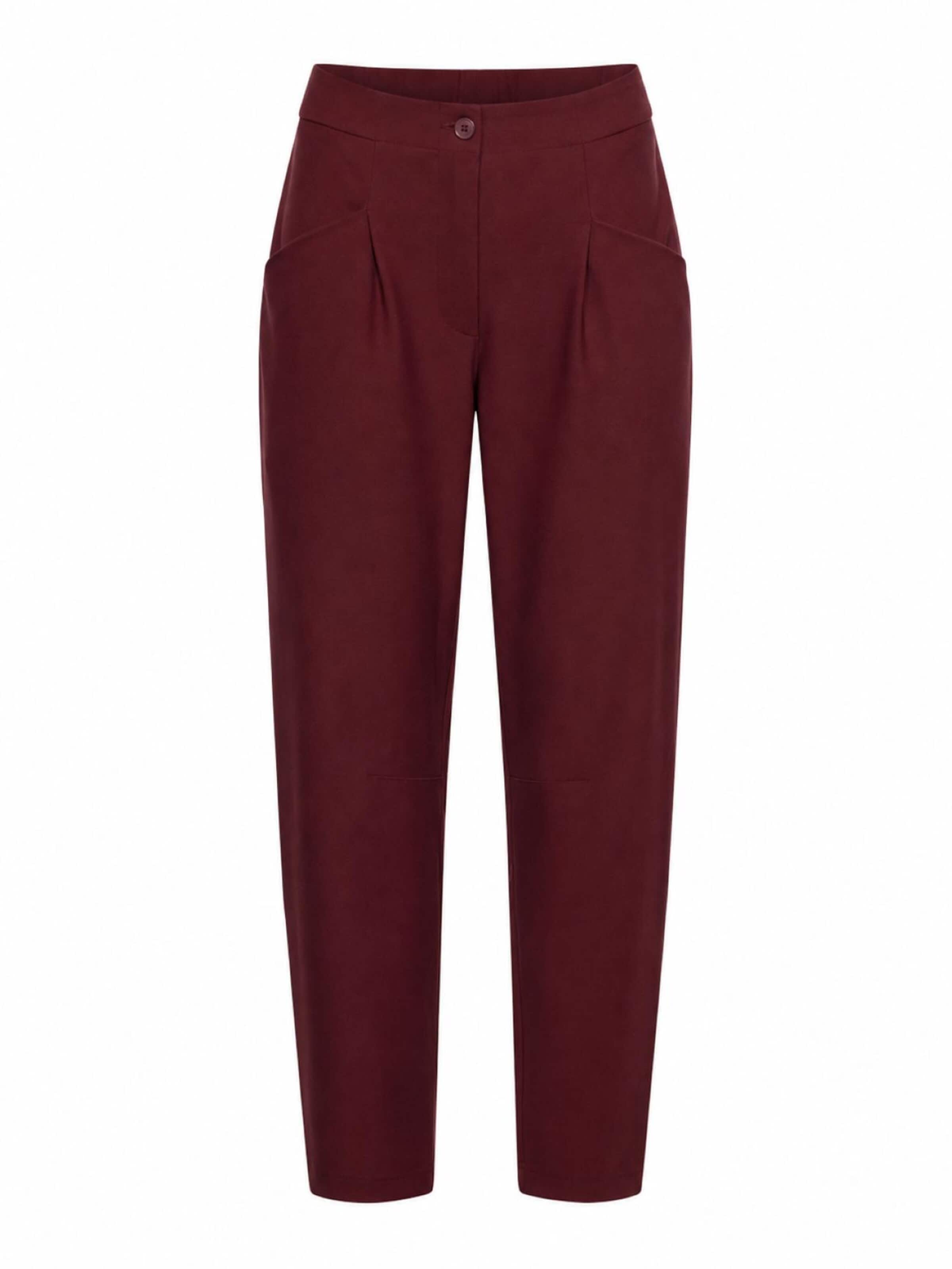 &co woman Regular Trousers '&Co woman Pris Heavy Burgundy' in Red: front