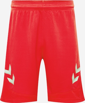 Hummel Workout Pants 'Lead Poly' in Red: front