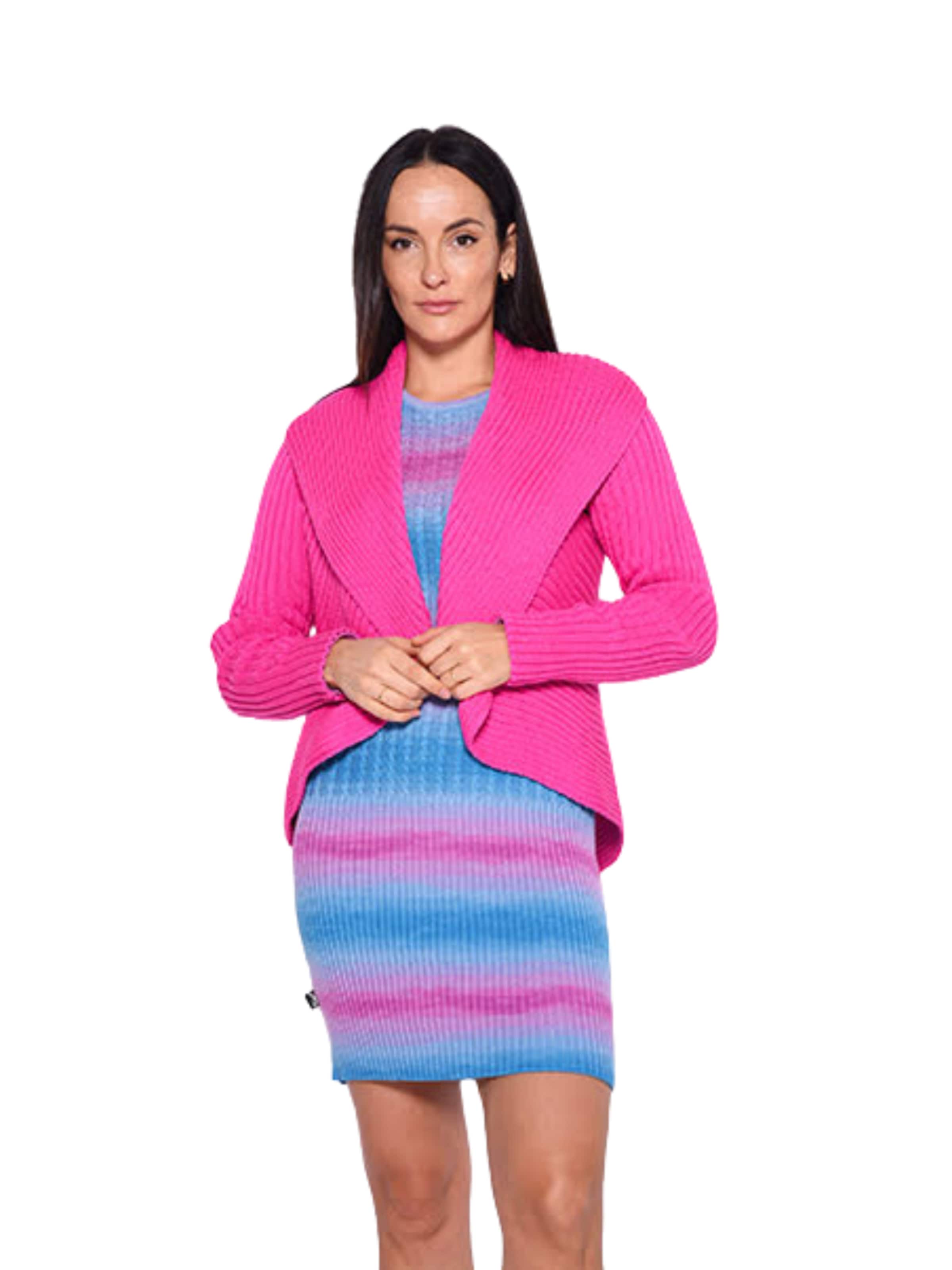 Süel knitwear - Cárdigan 'Round ribbed' en rosa
