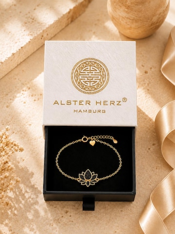 Alster Herz Náramek 'Bali Midnight Lotus' – zlatá