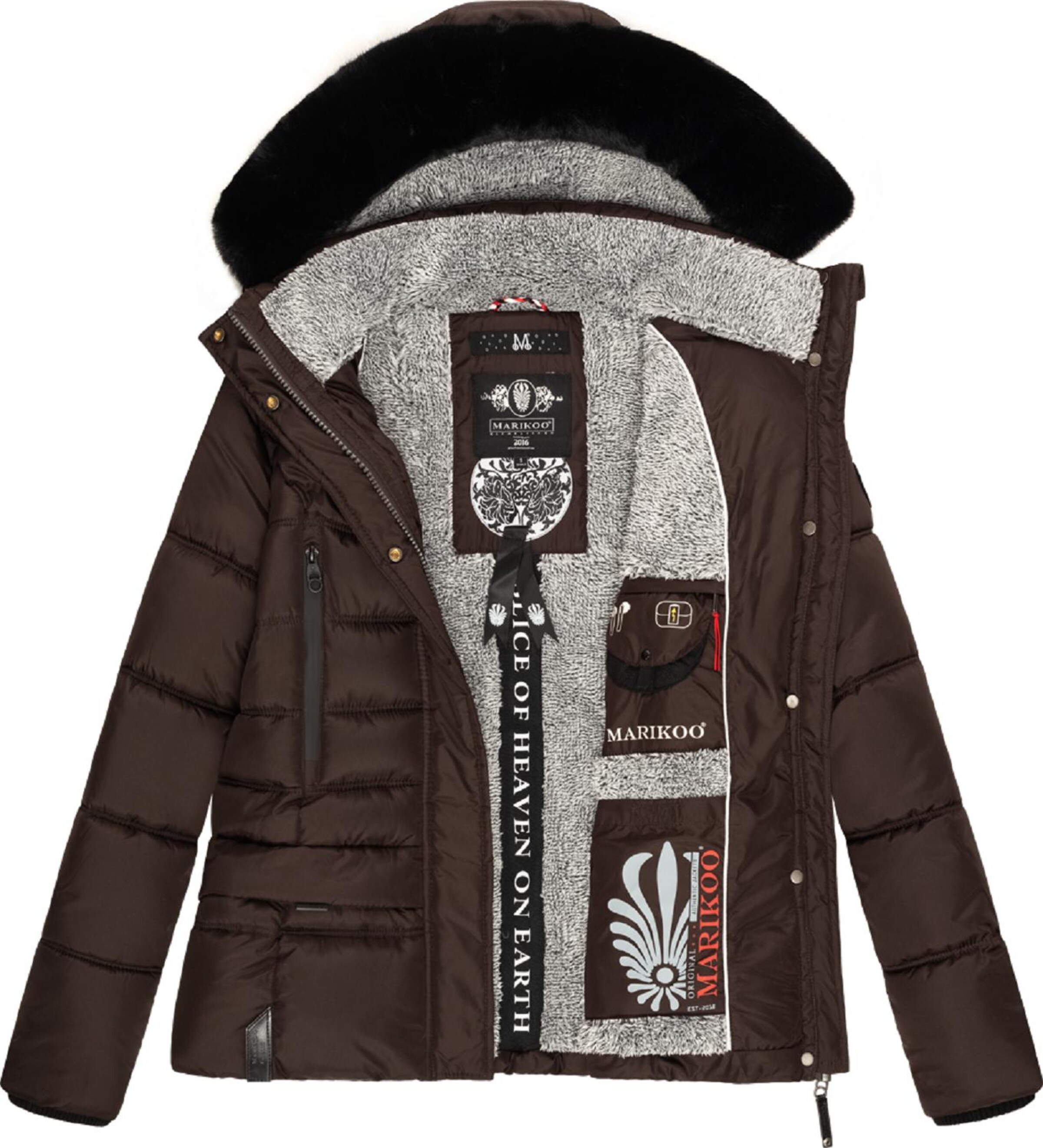 MARIKOO Winter jacket 'Loveleen' in Brown