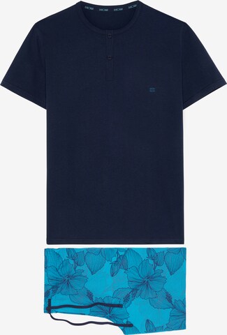 HOM Short Pajamas ' Fano ' in Blue: front