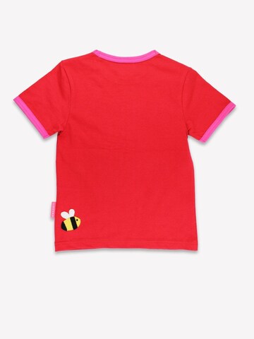 Toby Tiger Shirt 'Bio-Baumwoll Kinder Shirt kurzarm mit Sonnenblumen-Meer-Applikation' in Red