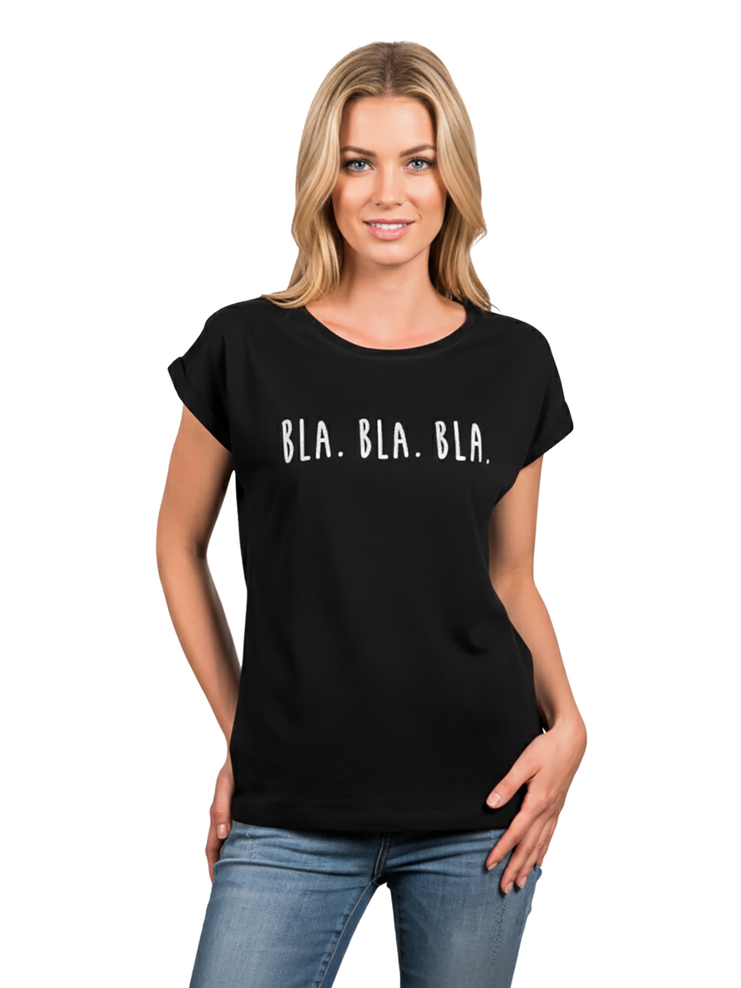 MAKAYA Shirt 'Bla Bla Bla' in Black: front