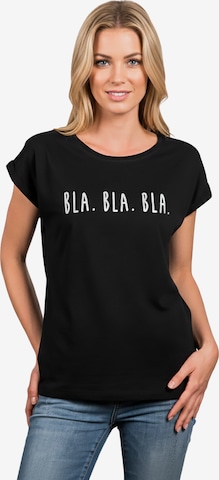 MAKAYA Shirt 'Bla Bla Bla' in Black: front