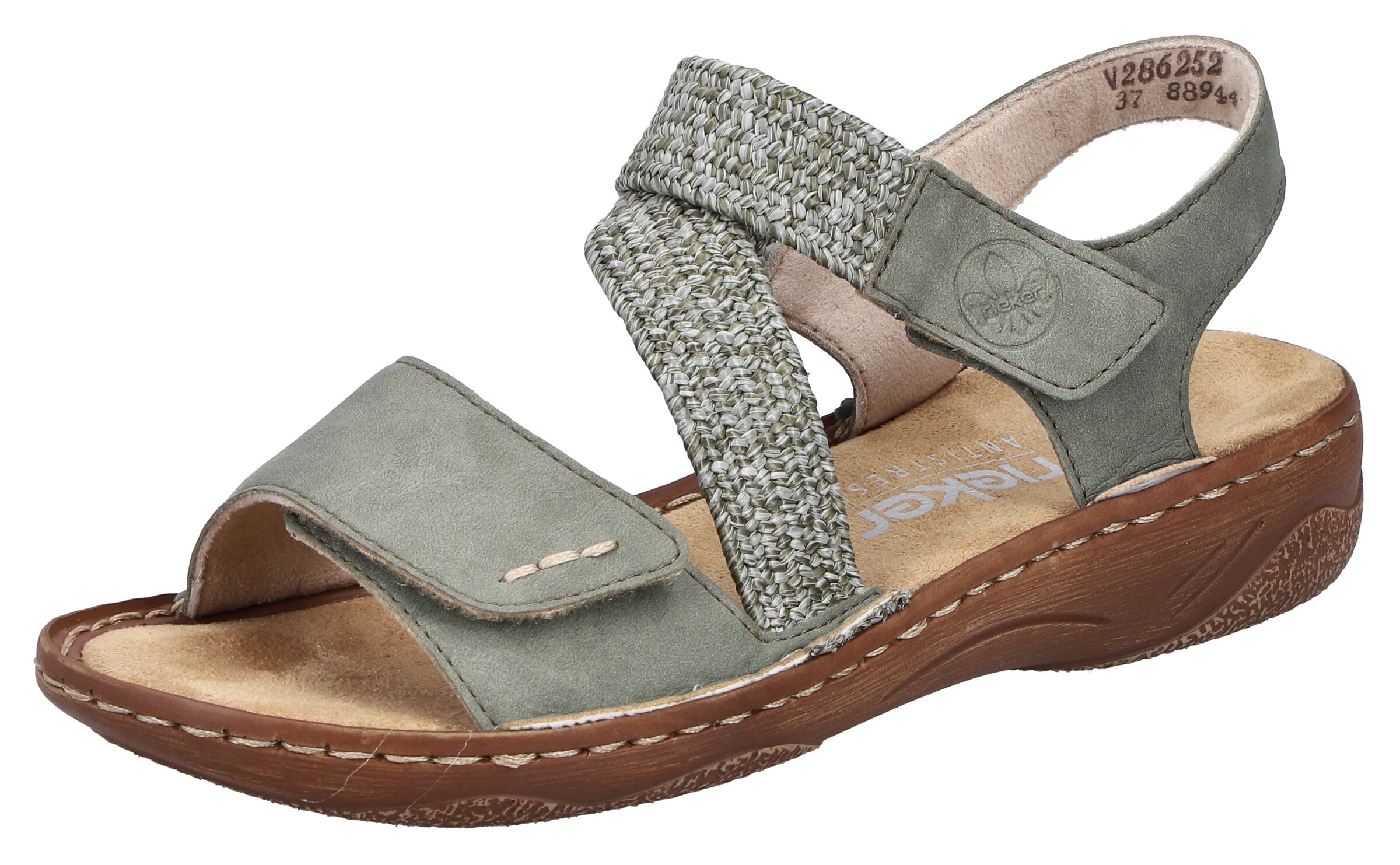 Sandales Rieker en vert : devant