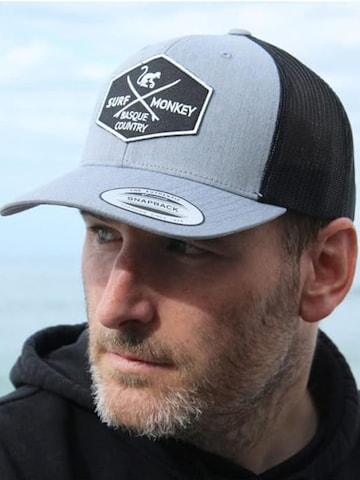 Surf Monkey Athletic Cap in Grey: front