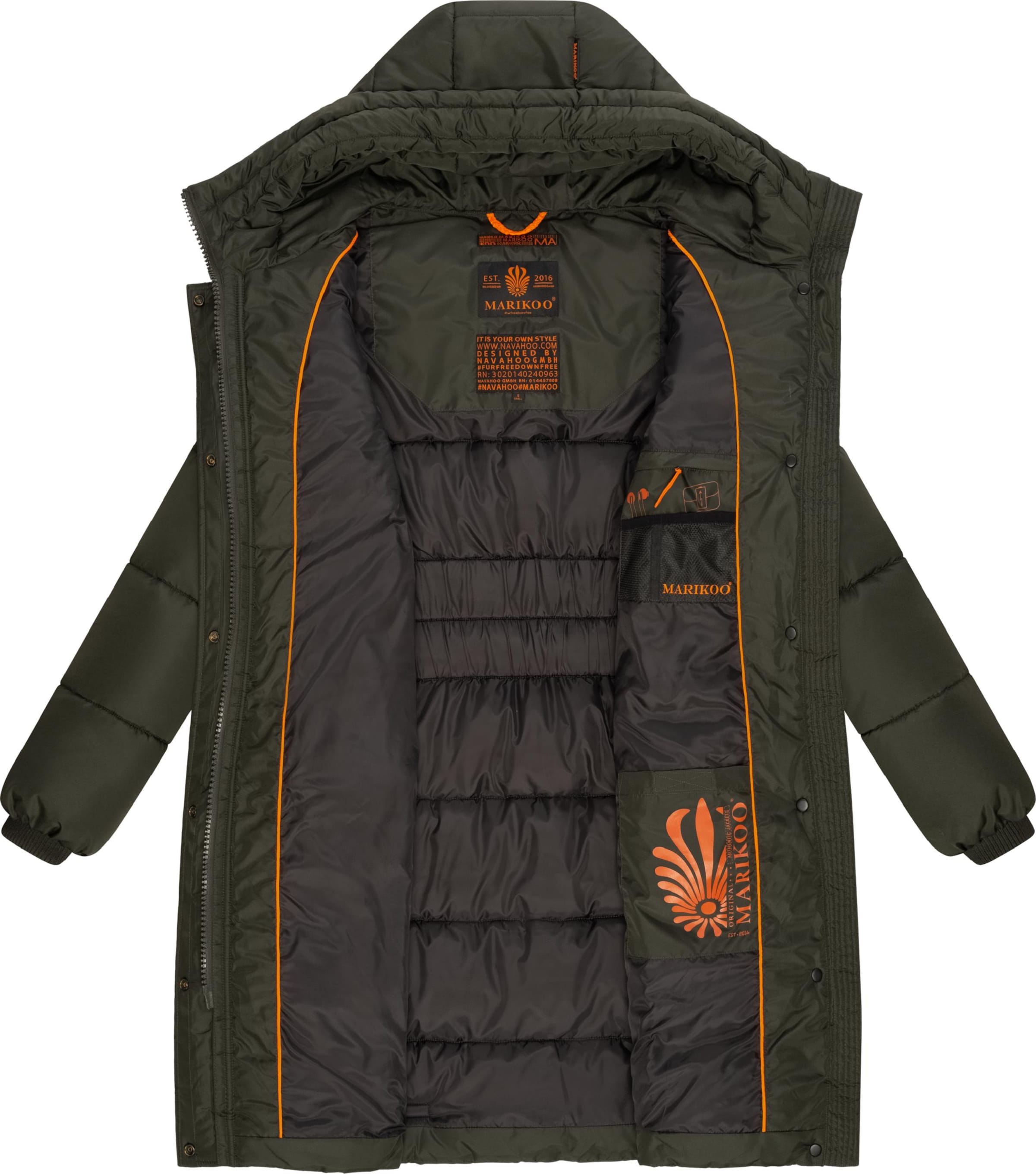 MARIKOO Vinterfrakke 'Yuikoo' i grøn