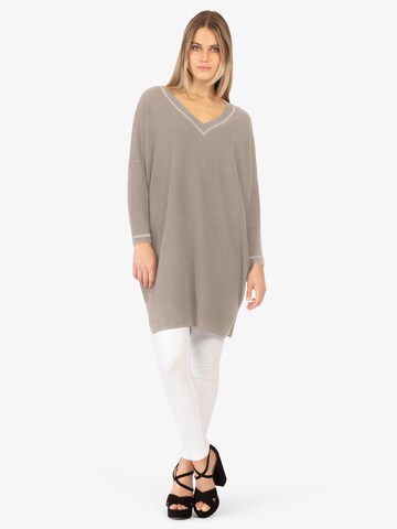 Rainbow Cashmere Knitted dress in Beige