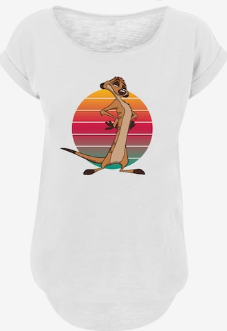 F4NT4STIC T-Shirt 'Disney König der Löwen Timon Sunset' in Weiß: Vorderseite