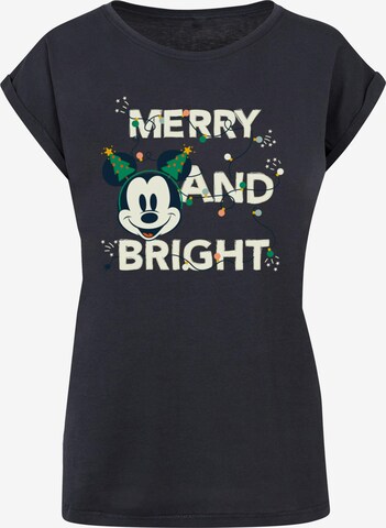 ABSOLUTE CULT Shirt 'Mickey Mouse - Merry And Bright' in Blauw: voorkant